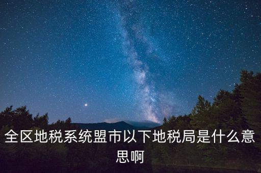 片區(qū)稅務分局是什么意思，全區(qū)地稅系統(tǒng)盟市以下地稅局是什么意思啊