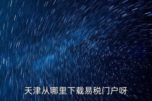 天津市地稅需下載什么地方，天津從哪里下載易稅門戶呀