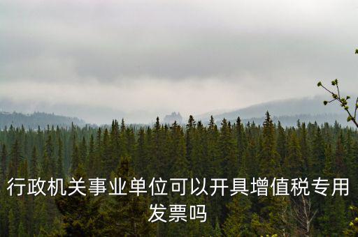 行政機關事業(yè)單位可以開具增值稅專用發(fā)票嗎