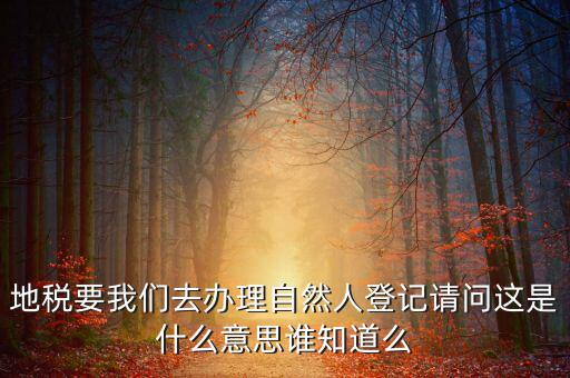 自然人登記是什么意思，變更自然人登記申請是什么意思