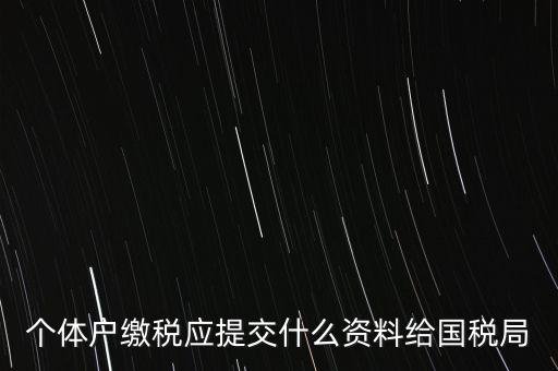 個(gè)體戶報(bào)稅都報(bào)什么資料，個(gè)體戶繳稅應(yīng)提交什么資料給國稅局