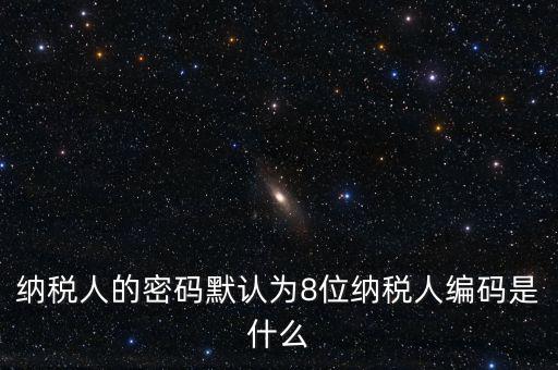 8位國(guó)稅納稅編碼是什么，納稅人的密碼默認(rèn)為8位納稅人編碼是什么