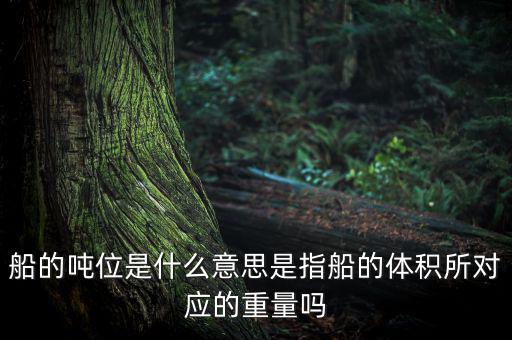 什么是車船噸位，船舶噸位是什么意思