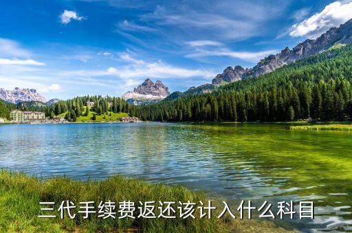什么叫三代手續(xù)費，三代手續(xù)費返還該計入什么科目