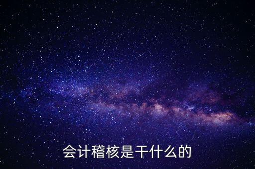會計(jì)稽核是干什么的