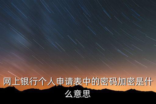 網(wǎng)上申報(bào)的密碼是什么，網(wǎng)上銀行個人申請表中的密碼加密是什么意思