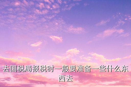 去國稅局申報需要帶什么，去地稅局和國稅局報稅需要帶哪些資料