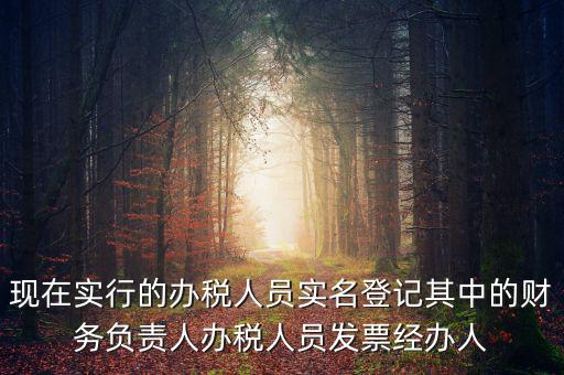 實(shí)名辦稅是什么時(shí)間提出的，現(xiàn)在實(shí)行的辦稅人員實(shí)名登記其中的財(cái)務(wù)負(fù)責(zé)人辦稅人員發(fā)票經(jīng)辦人