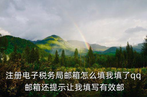 電子稅務(wù)局 是什么，注冊(cè)電子稅務(wù)局郵箱怎么填我填了qq 郵箱還提示讓我填寫有效郵