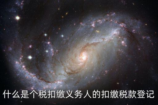 什么是扣繳義務(wù)人的扣稅憑單，什么是個(gè)稅扣繳義務(wù)人的扣繳稅款登記