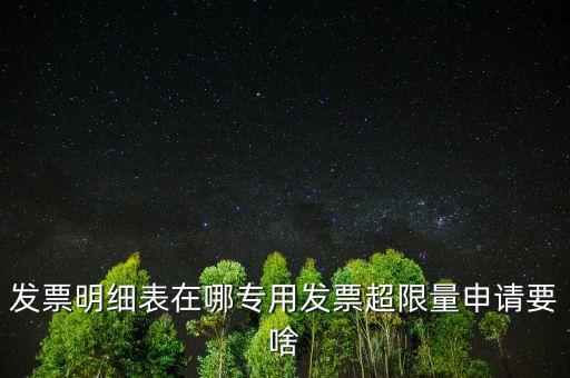 超限量申請(qǐng)發(fā)票有什么要求，發(fā)票明細(xì)表在哪專用發(fā)票超限量申請(qǐng)要啥