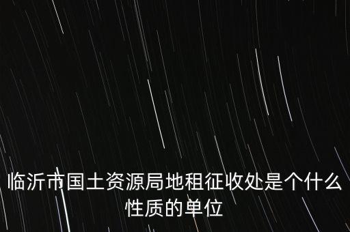 征管處是什么單位，臨沂市國土資源局地租征收處是個什么性質(zhì)的單位