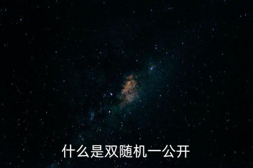 湖北省國稅局雙隨機是什么，行政許可和行政處罰雙公示雙隨機什么意思