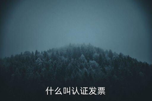 什么是認(rèn)證發(fā)票，什么叫認(rèn)證發(fā)票