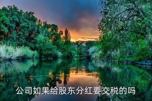企業(yè)分紅要交什么稅，公司如果給股東分紅要交稅的嗎