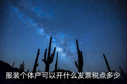 個(gè)體可以開(kāi)什么票，服裝個(gè)體戶(hù)可以開(kāi)什么發(fā)票稅點(diǎn)多少