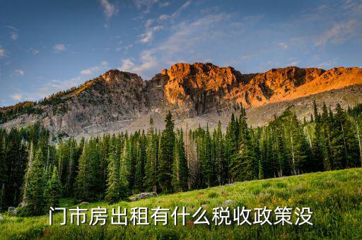 門市房出租交什么稅，門市房出租有什么稅收政策沒