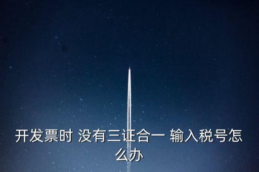 開發(fā)票時(shí) 沒有三證合一 輸入稅號(hào)怎么辦
