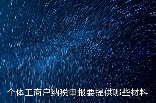 個(gè)體工商戶(hù)納稅申報(bào)要提供哪些材料