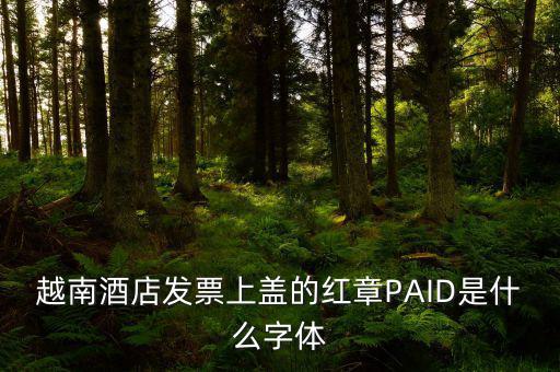 發(fā)票章是什么字體，越南酒店發(fā)票上蓋的紅章PAID是什么字體