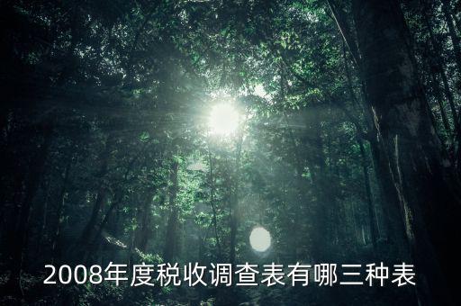 2008年度稅收調查表有哪三種表