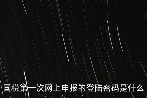 國稅的登錄密碼是什么，國稅第一次網(wǎng)上申報的登陸密碼是什么