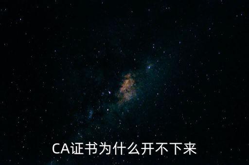 ca證書是什么無法加載，CA證書為什么開不下來