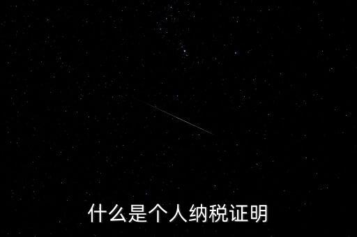 個(gè)稅完稅證明是什么，什么是個(gè)人納稅證明