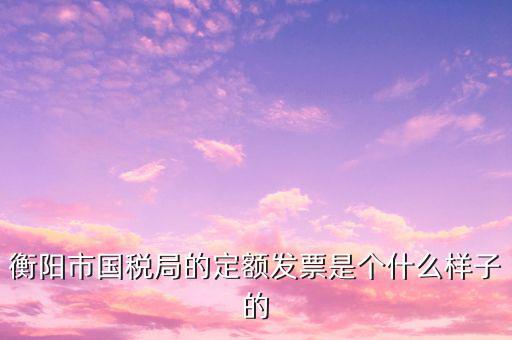 衡陽市國(guó)稅局的定額發(fā)票是個(gè)什么樣子的