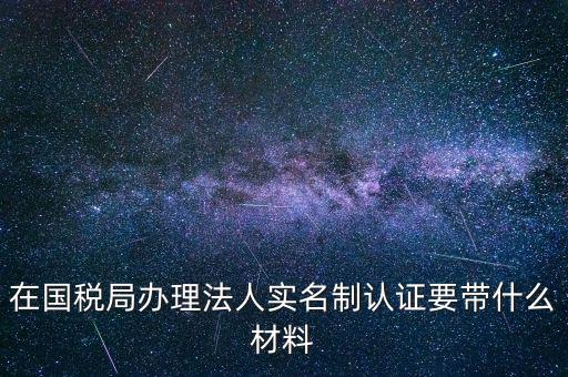 在國稅局辦理法人實(shí)名制認(rèn)證要帶什么材料