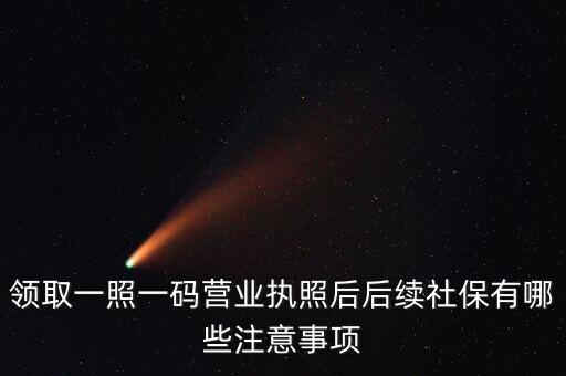 一照一碼后還需辦什么意思，新注冊的一照一碼的公司領完營業(yè)執(zhí)照后還需要辦些什么手續(xù)