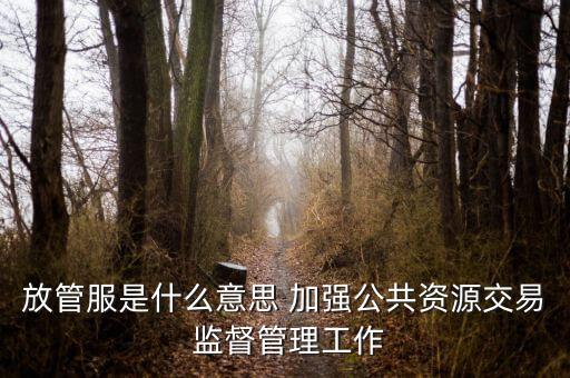 稅務(wù)系統(tǒng)放管服指什么，放管服是什么意思 加強(qiáng)公共資源交易 監(jiān)督管理工作