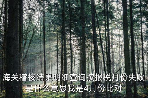 海關稽核結(jié)果明細查詢按報稅月份失敗是什么意思我是4月份比對