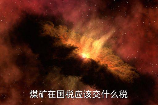 煤礦在國稅應該交什么稅
