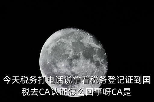 今天稅務打電話說拿著稅務登記證到國稅去CA認證怎么回事呀CA是