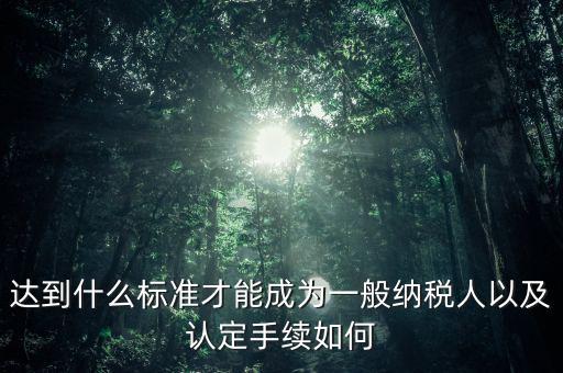 達到什么標(biāo)準才能成為一般納稅人以及認定手續(xù)如何