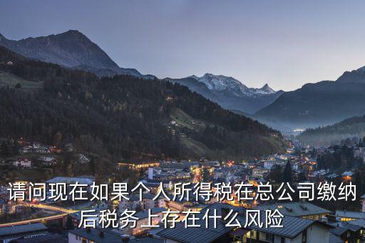 個人所得稅有什么風險，個人所得稅繳納風險有哪些
