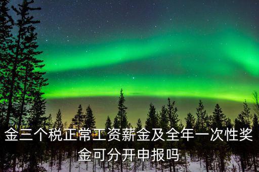 金三個(gè)稅是什么，金三個(gè)稅正常工資薪金及全年一次性獎(jiǎng)金可分開(kāi)申報(bào)嗎