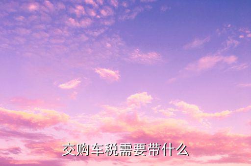 銅陵交購車稅需要什么材料，汽車購置稅要什么材料
