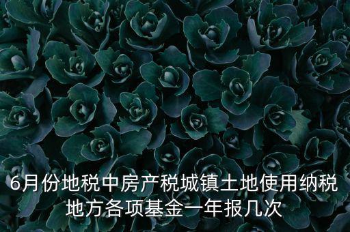 6月份地稅都報什么，每月地稅申報都要報些什么稅