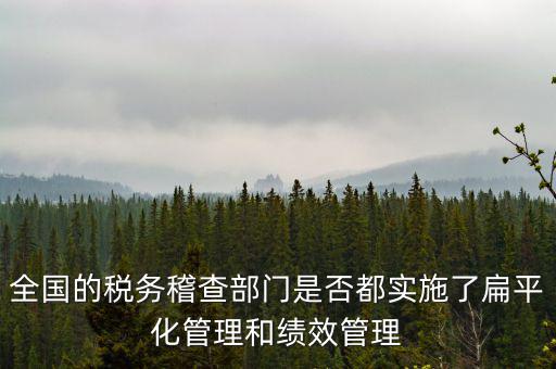 全國(guó)的稅務(wù)稽查部門是否都實(shí)施了扁平化管理和績(jī)效管理
