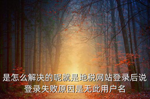 是怎么解決的呢就是地稅網(wǎng)站登錄后說(shuō)登錄失敗原因是無(wú)此用戶(hù)名