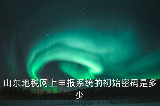 山東地稅申報默認密碼是什么意思，山東地稅網(wǎng)上申報系統(tǒng)的初始密碼是多少