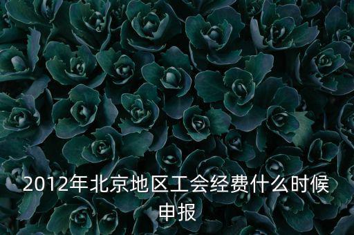 2012年北京地區(qū)工會經(jīng)費(fèi)什么時候申報