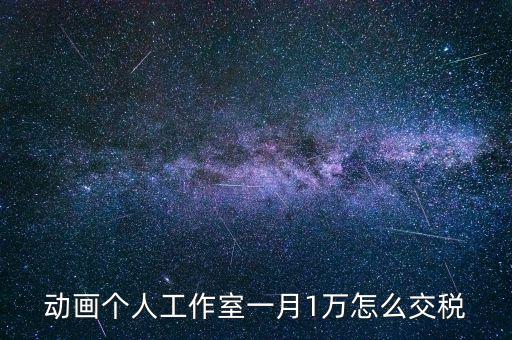 工作室如何繳納個(gè)稅，動(dòng)畫個(gè)人工作室一月1萬怎么交稅