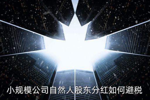 個(gè)人股東分紅如何避稅，小規(guī)模公司自然人股東分紅如何避稅