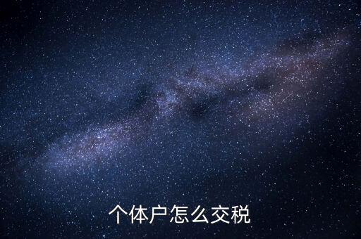 個體工商戶如何納稅，個體工商戶怎樣報稅