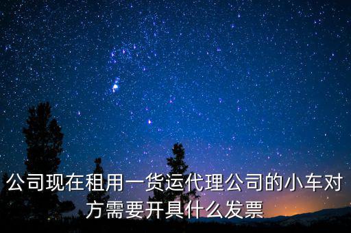 公司現(xiàn)在租用一貨運(yùn)代理公司的小車對方需要開具什么發(fā)票
