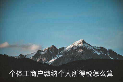 個體如何算繳稅，個體工商戶怎么交稅