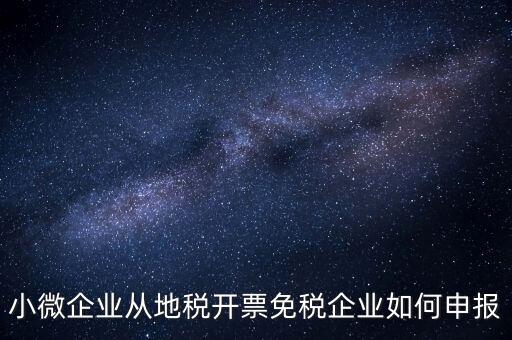 小微企業(yè)免稅如何申報(bào)，小微企業(yè)從地稅開票免稅企業(yè)如何申報(bào)